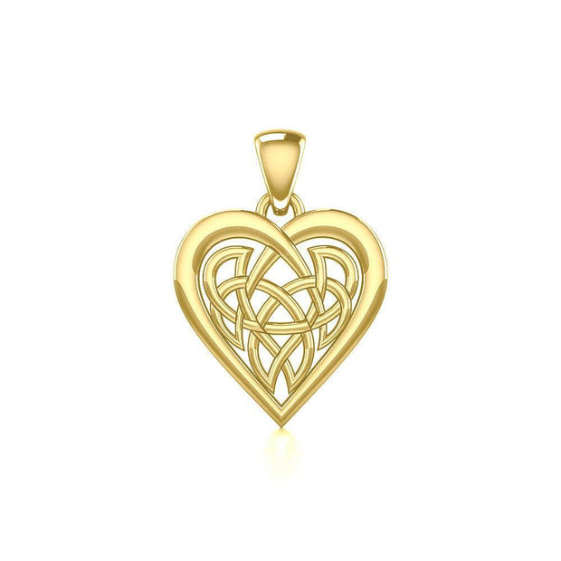 Celtic Knot Heart Yellow Gold Pendant GPD3015