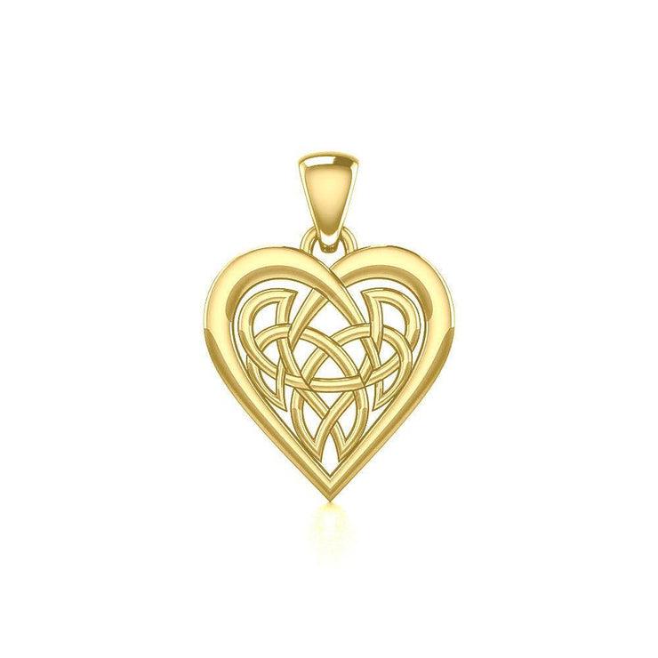 Celtic Knot Heart Yellow Gold Pendant GPD3015