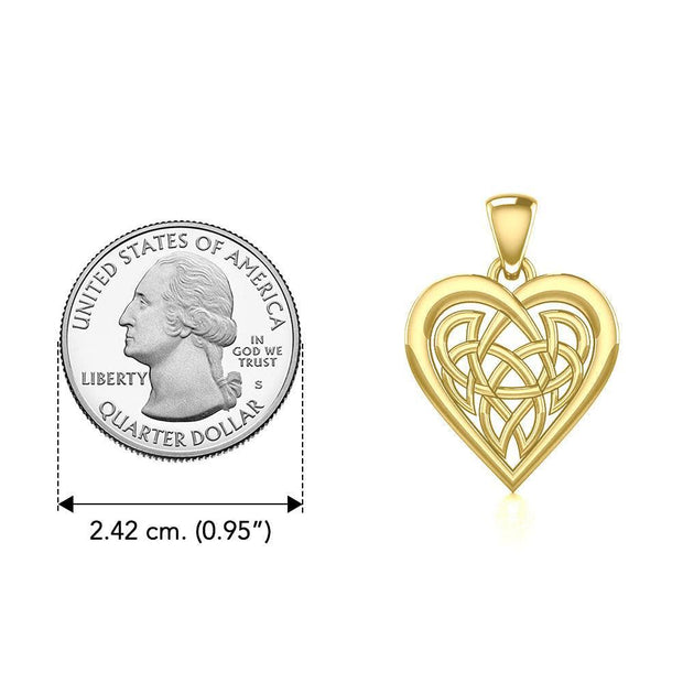 Celtic Knot Heart Yellow Gold Pendant GPD3015