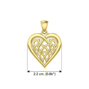 Celtic Knot Heart Yellow Gold Pendant GPD3015