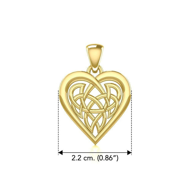 Celtic Knot Heart Yellow Gold Pendant GPD3015