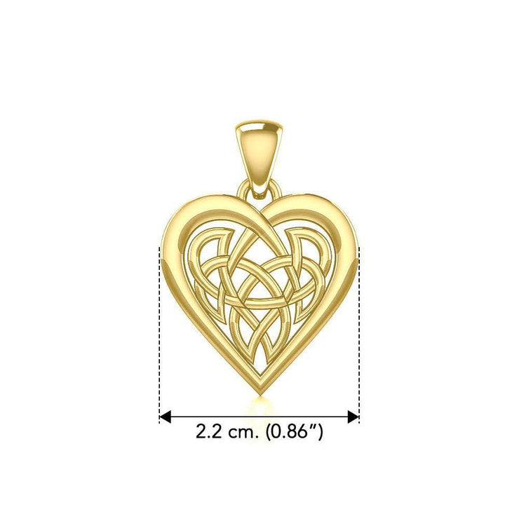 Celtic Knot Heart Yellow Gold Pendant GPD3015