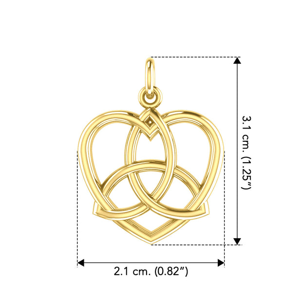 Trinity in Heart Yellow Gold Pendant GPD3423