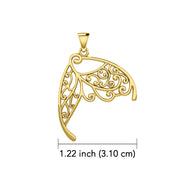 Butterfly Wing 14K Yellow Gold Pendant GPD3586