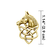 Embrace the Elegance of Equine Majesty: Horsehead Knotwork Solid Gold Pendant - GPD360 | Symbolize Your Passion for Horses
