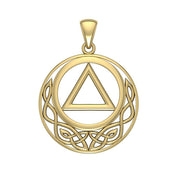 Celtic AA Recovery Solid Gold Pendant GPD3936