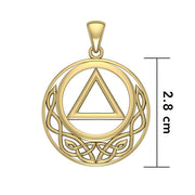 Celtic AA Recovery Solid Gold Pendant GPD3936