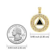 AA Recovery with Celtic Boarder 14K Yellow Gold Pendant GPD3938