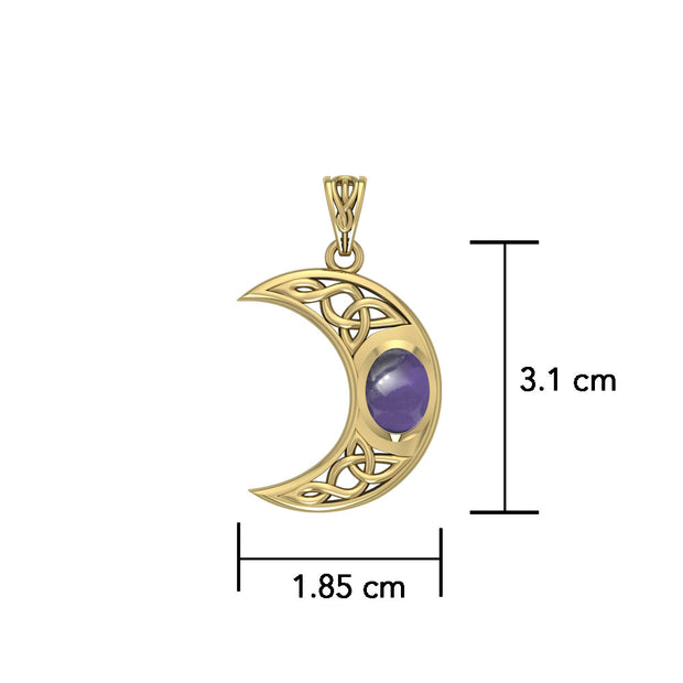 Blue Moon Solid Gold Pendant with Gemstone GPD4056