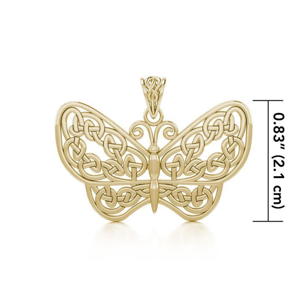 Celtic Butterfly Solid Gold Pendant GPD4119 peterstone.