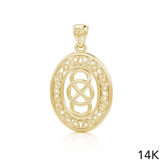 Celtic Infinity Knotwork Solid Gold Pendant GPD4133