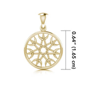 Elven Star with Crescent Moon Solid Gold Pendant TPD4279 peterstone.