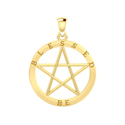 Blessed Be Pentacle Solid Gold Pendant GPD4504
