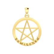 Bewitched Pentagram Solid Gold Pendant GPD4507