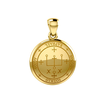 Sigil of the Archangel Raphael Small Solid Gold Pendant GPD4784