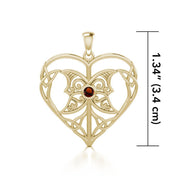 Celtic Triple Goddess Love Peace Solid Gold Pendant with Gemstone GPD5105