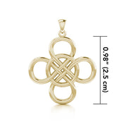 Celtic Four Point Infinity Knot Solid Gold Pendant GPD5131