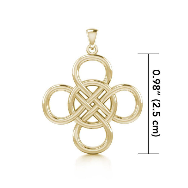 Celtic Four Point Infinity Knot Solid Gold Pendant GPD5131