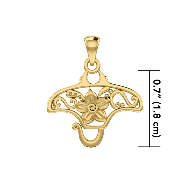Manta ray Filigree Pendant in 14k Gold GPD5137
