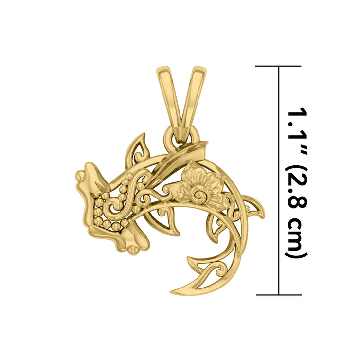 Hammerhead Shark Filigree Pendant in 14k Gold GPD5146