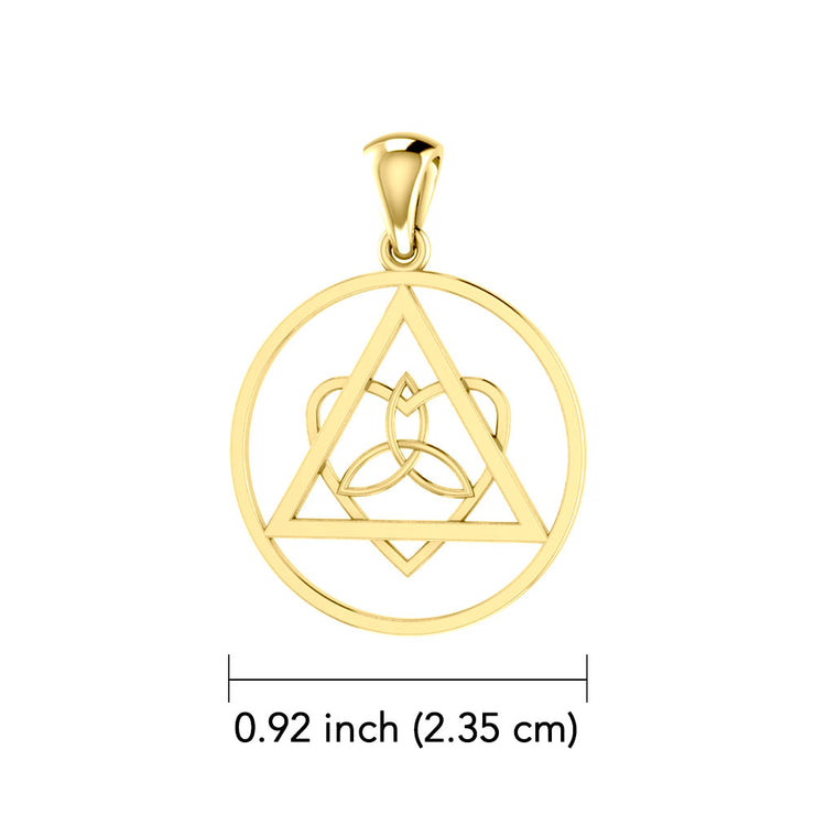 Life’s worth the healing and inspiration ~ Celtic AA Symbol 14K Yellow Gold Pendant Jewelry GPD518