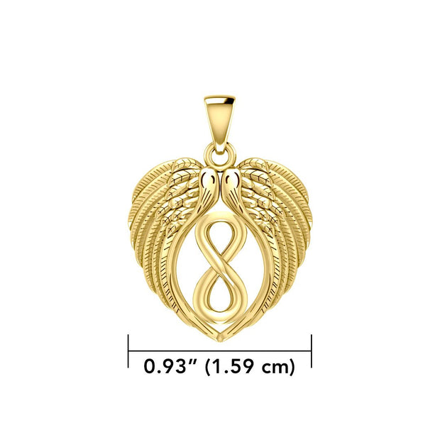 Feel the Tranquil in Angels Wings Solid Gold Pendant with Infinity GPD5479