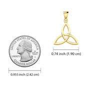 Celtic Trinity Knot 14K Yellow Gold Pendant Small Size GPD5607