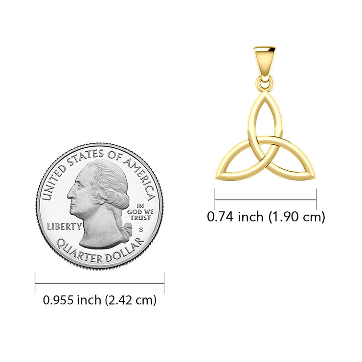 Celtic Trinity Knot 14K Yellow Gold Pendant Small Size GPD5607