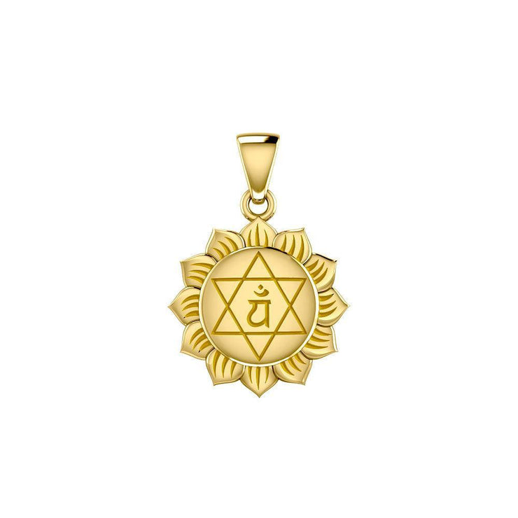 Anahata Heart Chakra 14K Solid Gold Pendant GPD5628