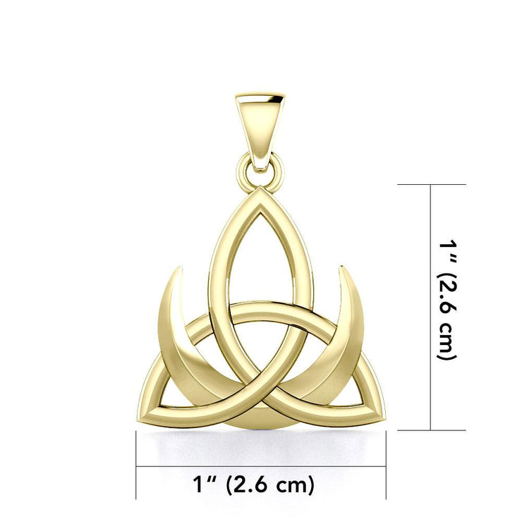 Crescent Moon with Celtic Trinity Solid Gold Pendant GPD5667