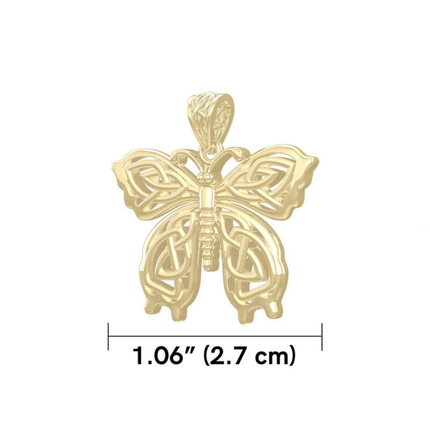 Celtic Butterfly Solid Gold Pendant GPD5688