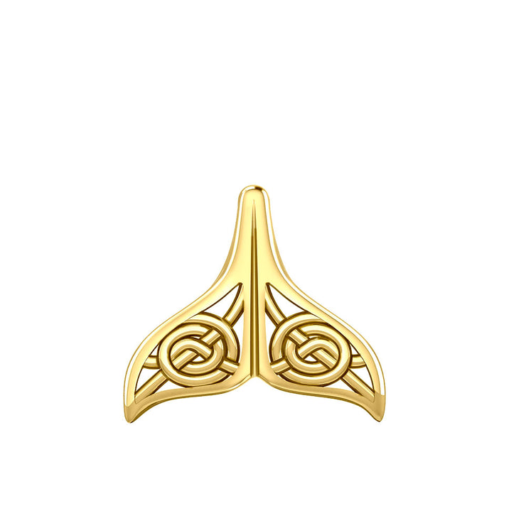 Celtic Spiral Whale Tail Solid Gold Pendant GPD5704