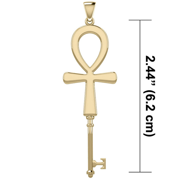 Ankh Spiritual Enchantment Key Solid Gold Pendant GPD5707