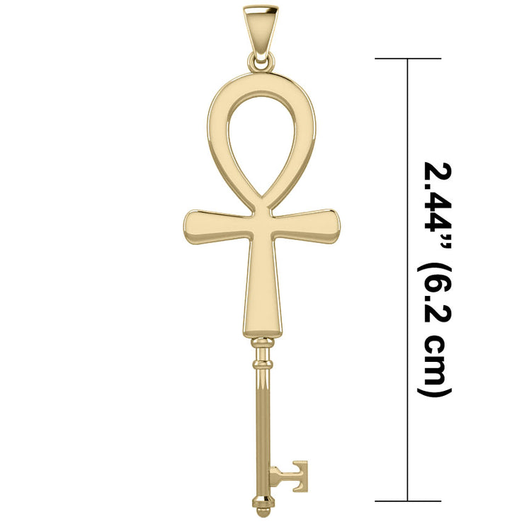 Ankh Spiritual Enchantment Key Solid Gold Pendant GPD5707