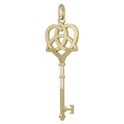 Celtic Heart Spiritual Enchantment Key Solid Gold Pendant GPD5708