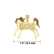 Celtic Running Horse 14K Gold Pendant GPD5738