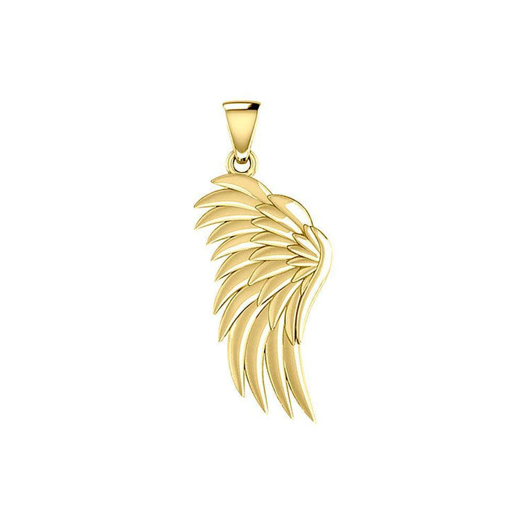 Angel Wing Solid Yellow Gold Pendant GPD5762