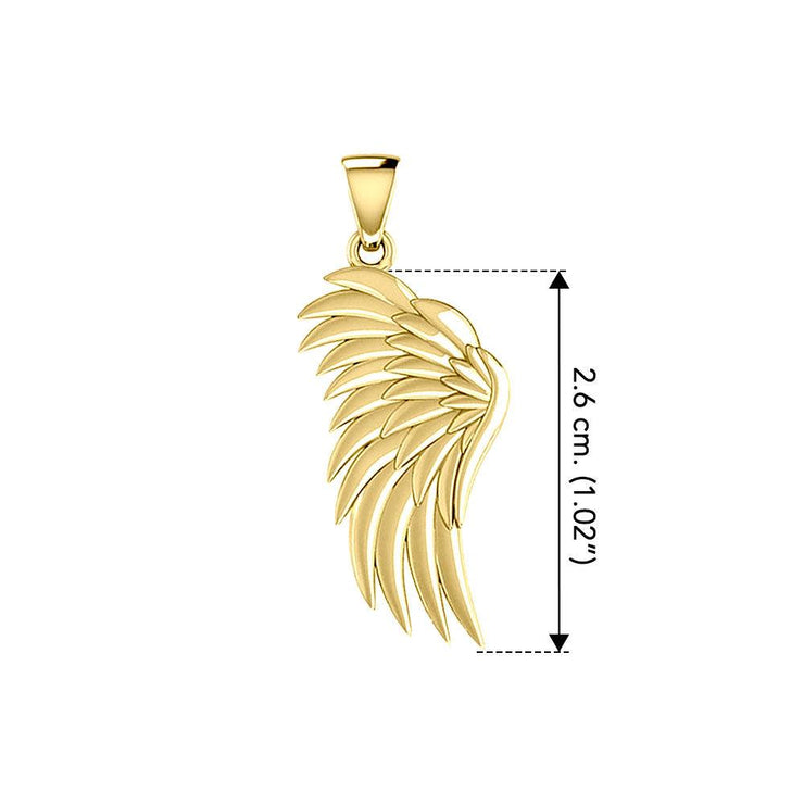 Angel Wing Solid Yellow Gold Pendant GPD5762