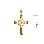 Celtic Cross with Four Point Knot Solid Gold Pendant GPD5811