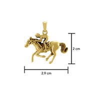 Horse racing Solid Gold Pendant GPD5824