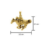 Horse racing Solid Gold Pendant GPD5825