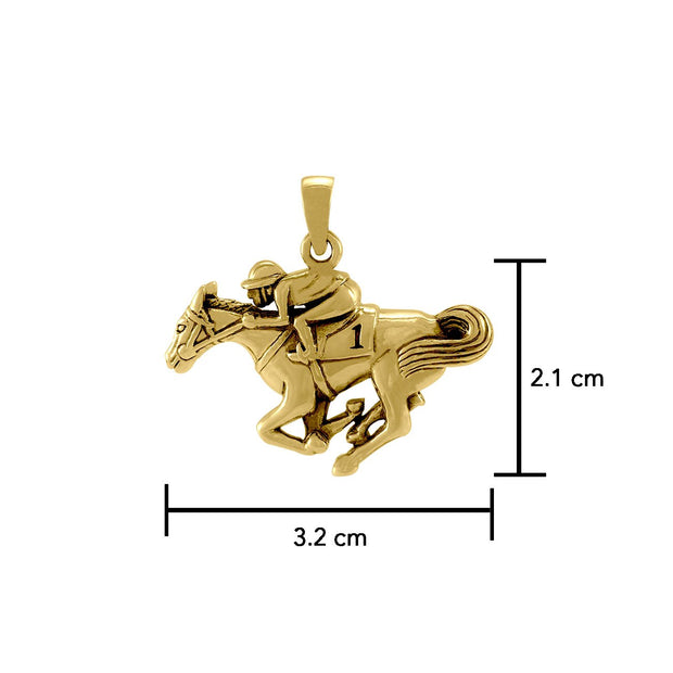 Horse racing Solid Gold Pendant GPD5825