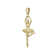 Ballerina Posing Solid Gold Pendant GPD5828