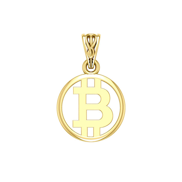 Bitcoin 14K Yellow Gold Small Pendant GPD5863