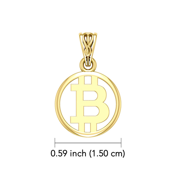 Bitcoin 14K Yellow Gold Small Pendant GPD5863