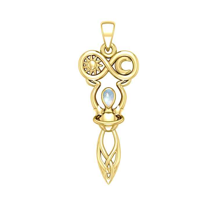 Celtic Goddess of Infinite Universe Solid Gold Pendant GPD5931