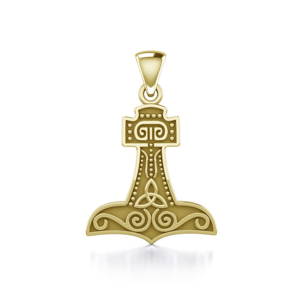 Unleash Your Inner Strength: Thor's Hammer Solid Gold Pendant - GPD864 | Embrace the Power of the Mighty Norse God