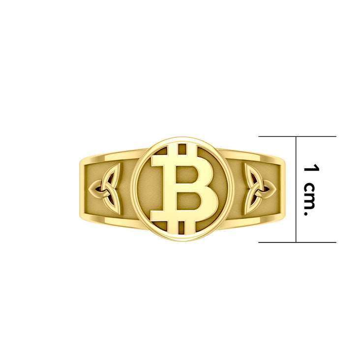 Celtic Bitcoin 14 K Solid Gold Ring GRI2281