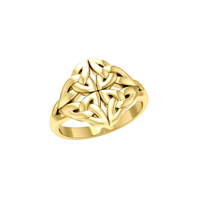 Celtic Knotwork 14K Solid Gold Ring GRI2356