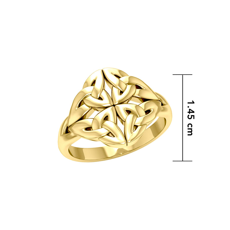 Celtic Knotwork 14K Solid Gold Ring GRI2356